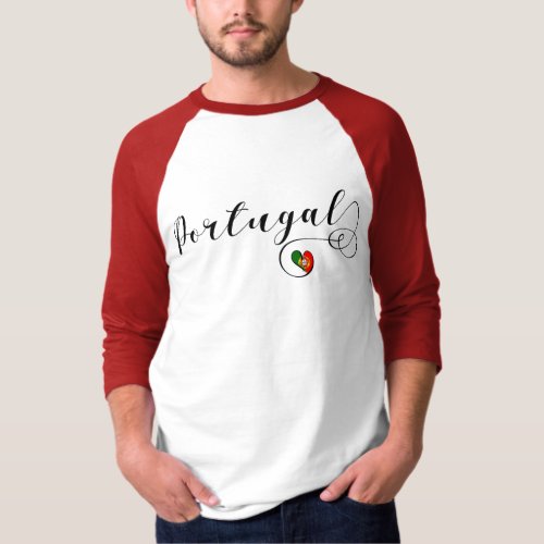Portugal Flag Heart Portuguese T_Shirt