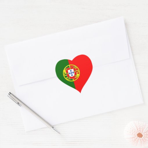 Portugal Flag Heart Sticker | Zazzle