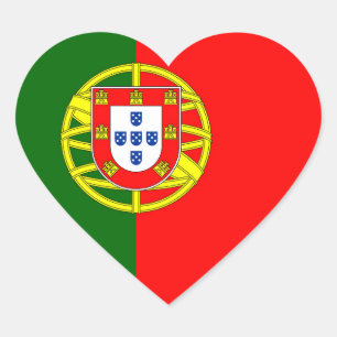 Portugal Flag Heart Sticker