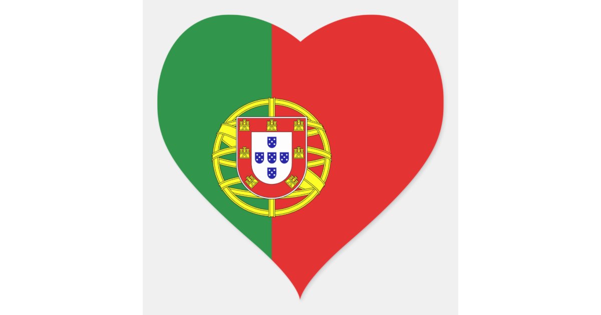 Portugal Flag Heart Sticker | Zazzle