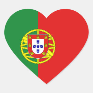 Portugal Flag Heart Sticker