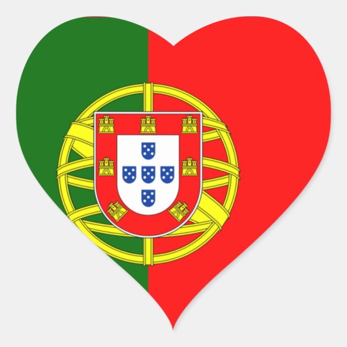 Portugal Flag Heart Sticker