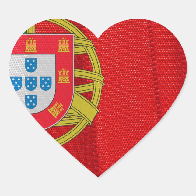 Portugal flag heart sticker (Front)