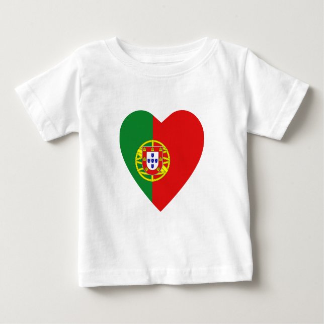 Portugal Flag Heart T-Shirt (Front)