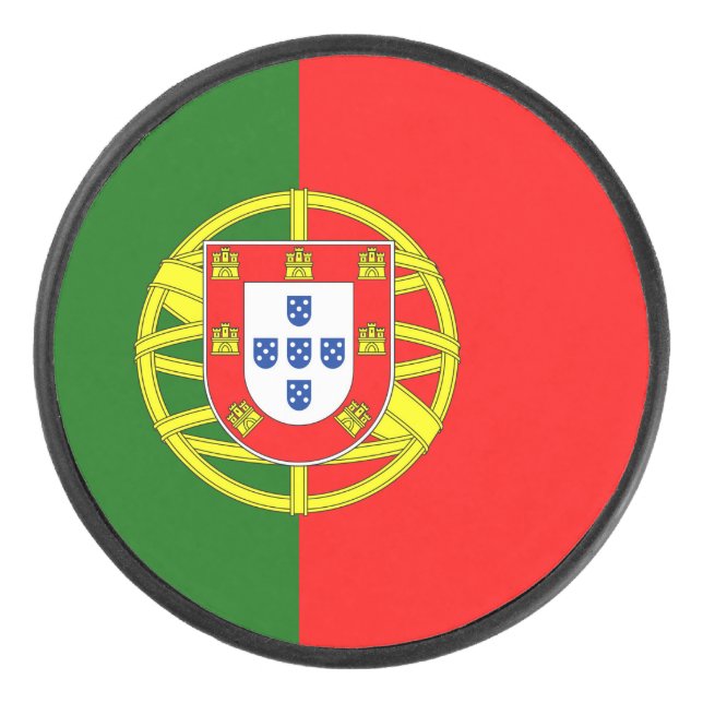 Portugal Flag Hockey Puck (Front)