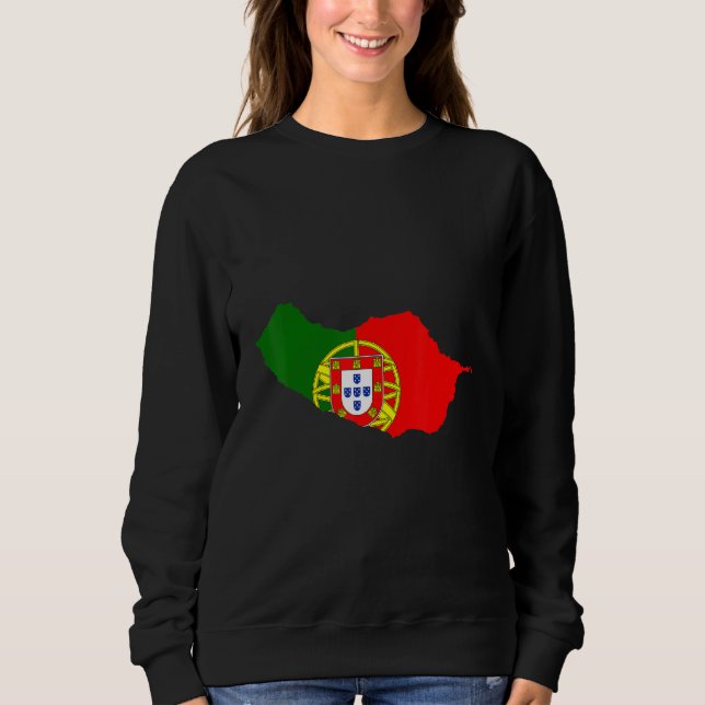 Portugal Flag im Madeira outline Madeira Sweatshirt (Front)