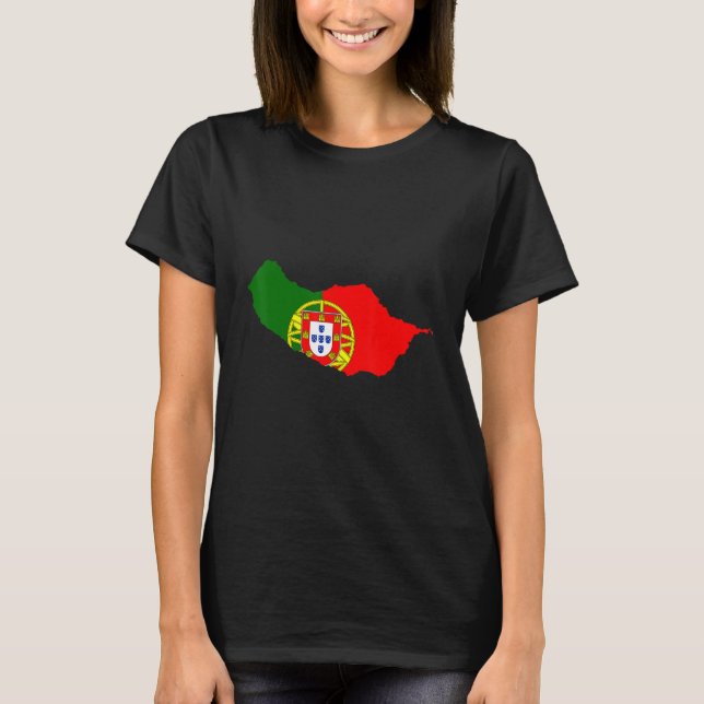 Portugal Flag im Madeira outline Madeira T-Shirt (Front)