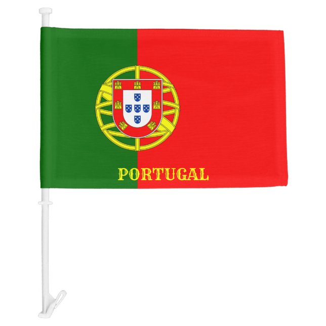 Portugal Flag Inscription Coat of Arms Red Green (Front)