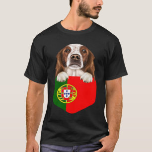 Portugal Flag Irish Red and White Setter Dog In Po T-Shirt