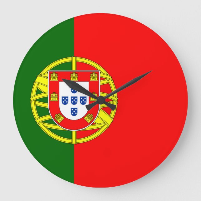 Portugal Flag Large Clock (Front)