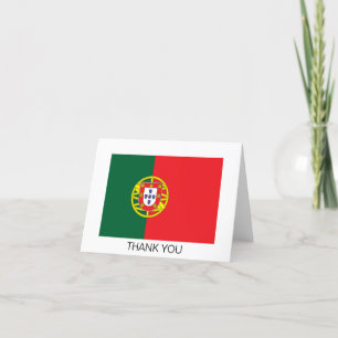 Portugal Flag Letterpress Thank You Card
