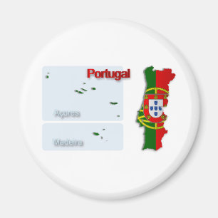 Portugal Flag Map_2 Magnet