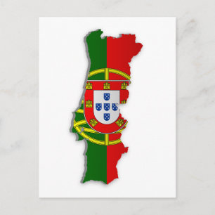 Portugal Flag Map Postcard
