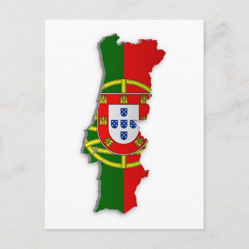 Portugal Flag Map Postcard