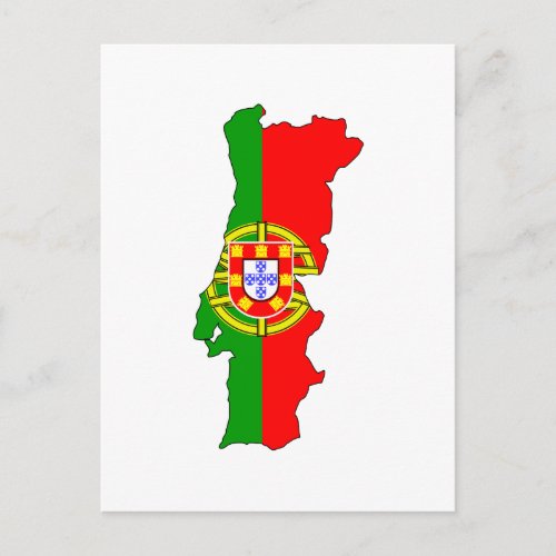 Portugal flag map postcard