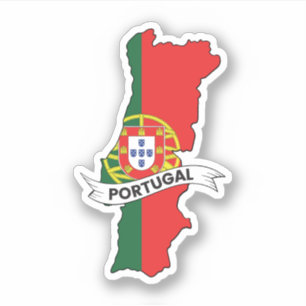 Portugal Flag Map Sticker