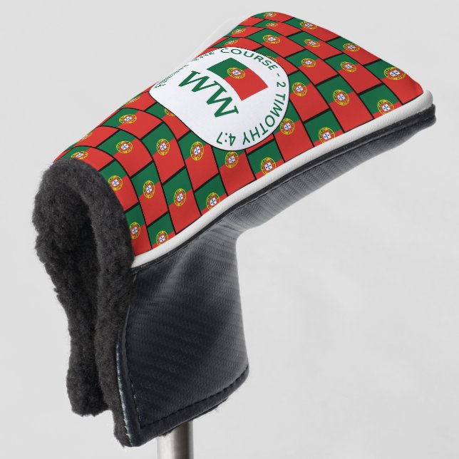 Portugal Flag MONOGRAM Putter Golf Head Cover (3/4 Front)