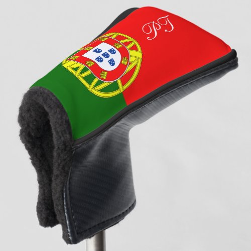 Portugal flag monogrammed golf head putter cover