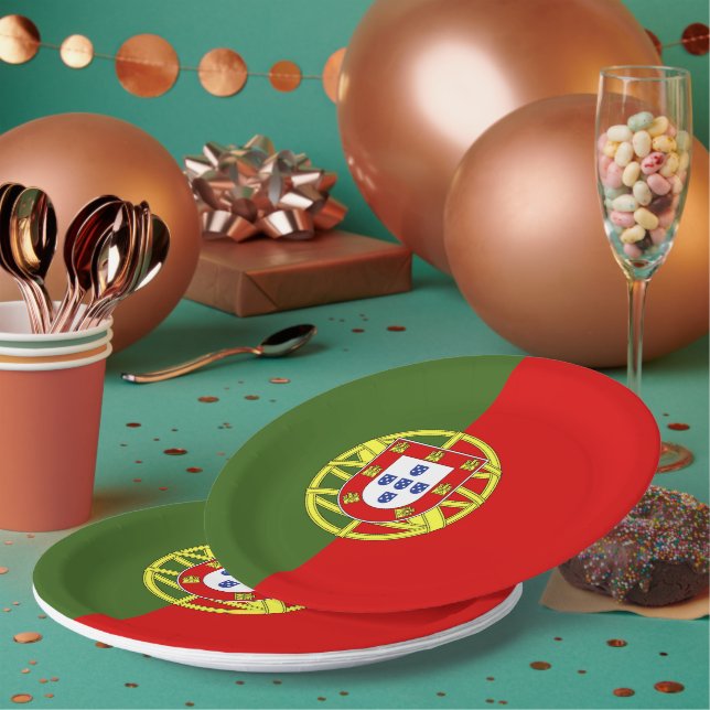 Portugal flag paper plates (Multi)