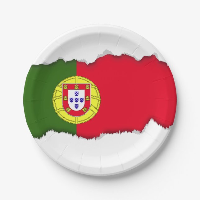 Portugal Flag Paper Plates (Front)