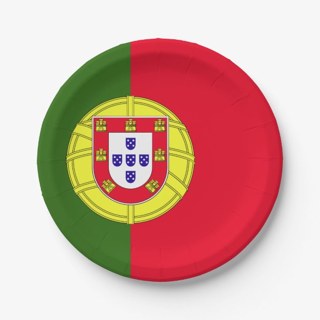 Portugal Flag Paper Plates (Front)