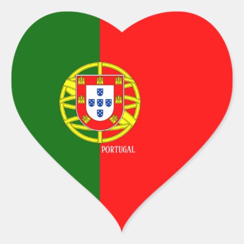Portugal Flag Patriotic Heart Sticker