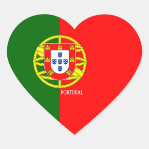 Portugal Flag Patriotic Heart Sticker