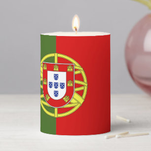 Portugal flag pillar candle