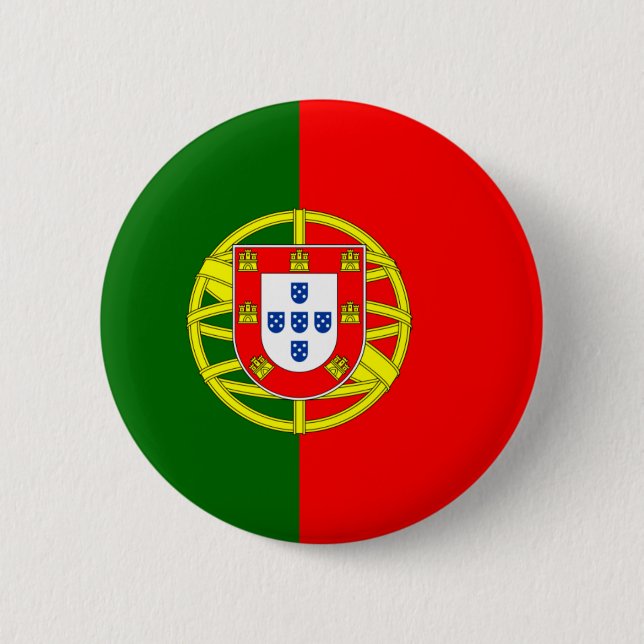 Portugal Flag Pinback Button (Front)