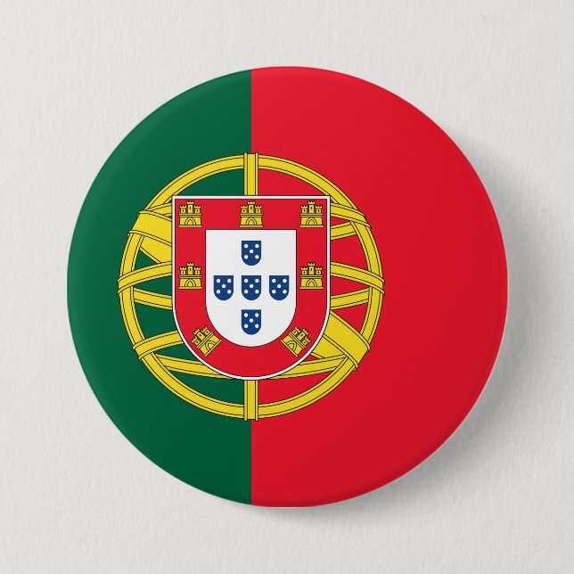 Portugal flag pinback button (Front)