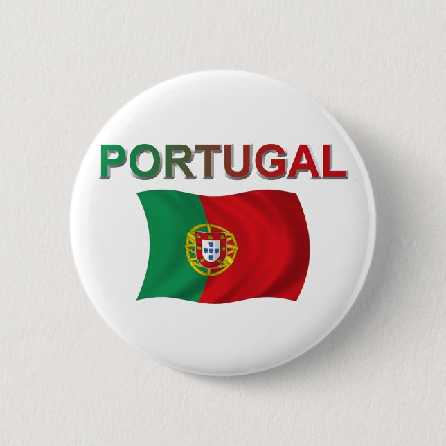 Portugal Flag Pinback Button (Front)
