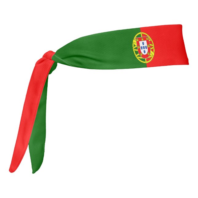 Portugal Flag Red Green Coat of Arms Tie Headband (Rotate 270)