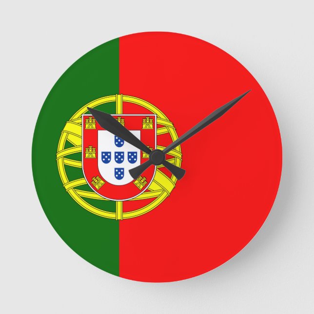 Portugal Flag Round Clock (Front)