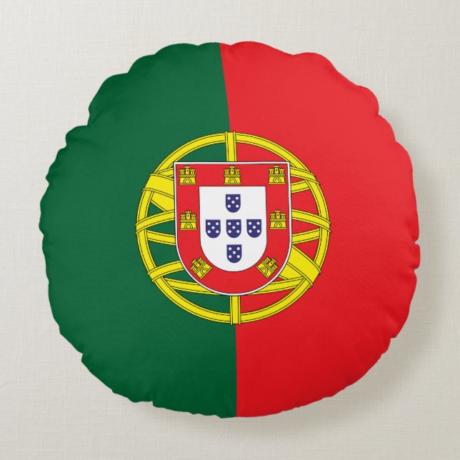 Portugal Flag Round Pillow (Front)