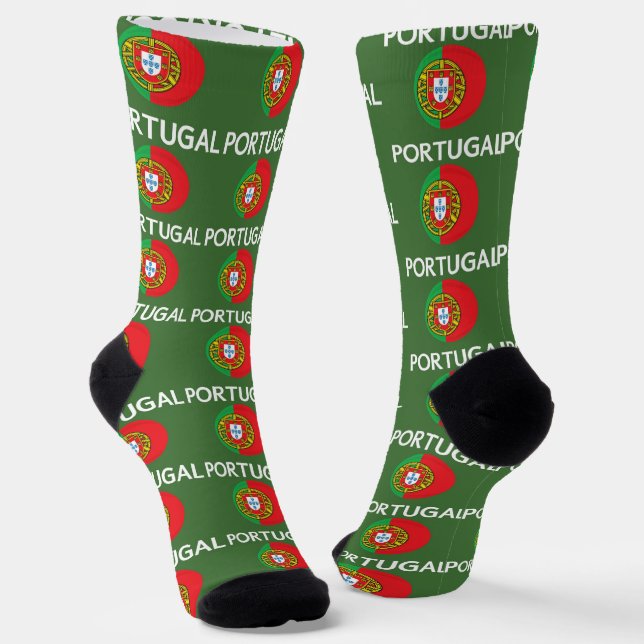 Portugal flag socks (Angled)