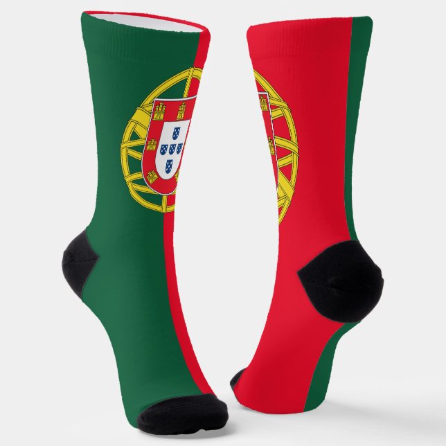 Portugal flag socks (Angled)