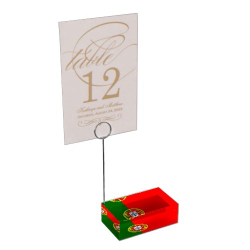 Portugal flag table place card holder for wedding