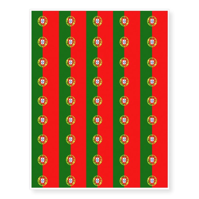 Portugal Flag Temporary Tattoos (Front)