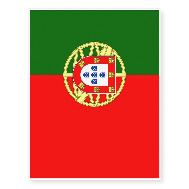 Portugal Flag Temporary Tattoos (Front)