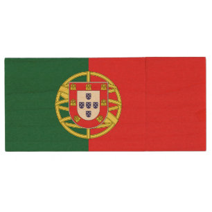 Portugal Flag Wood Flash Drive