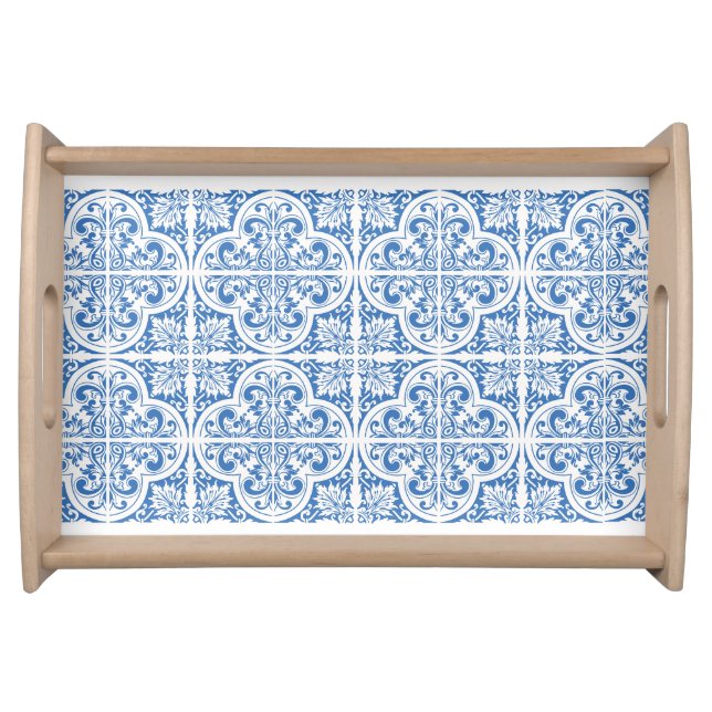 Portugal Food Tray | Blue Tiles Elegance (Front)