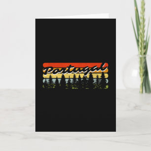 Portugal Forest Sunset Trees Cabin Vacation Souven Card