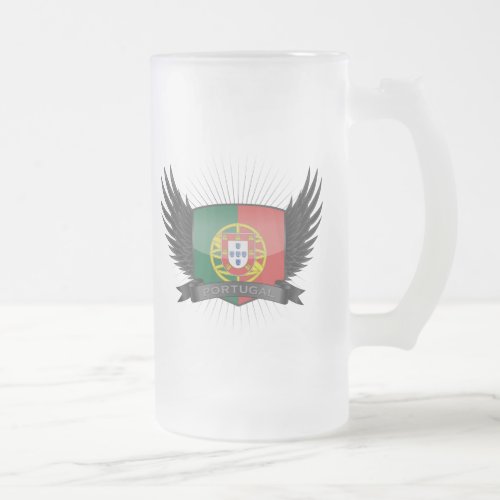 PORTUGAL FROSTED GLASS BEER MUG