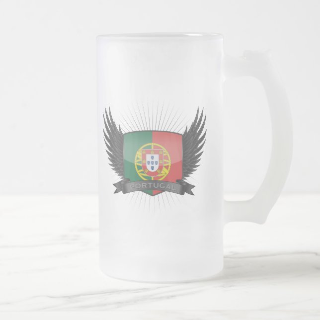 PORTUGAL FROSTED GLASS BEER MUG (Right)