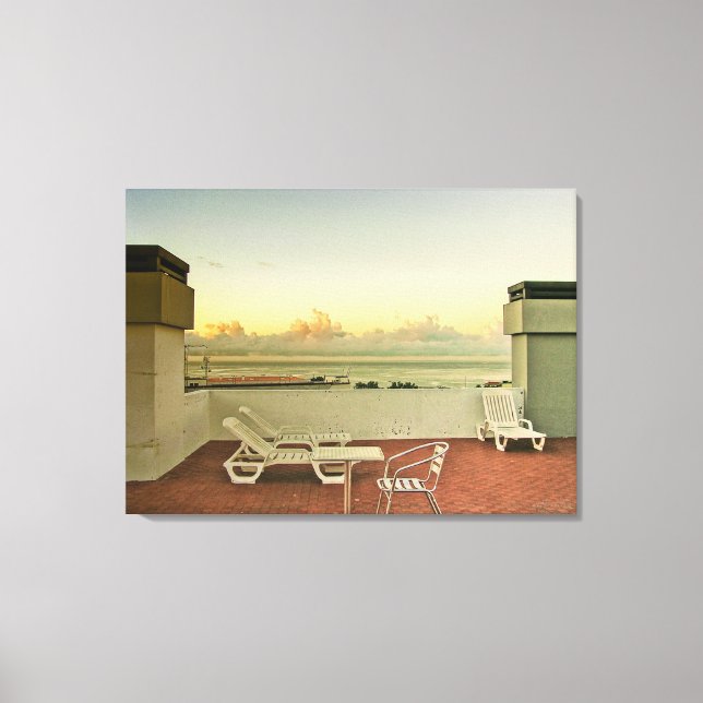 Portugal Funchal Rooftop Sunrise Wrapped Canvas Print (Front)