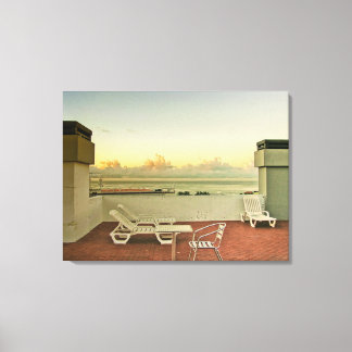 Portugal Funchal Rooftop Sunrise Wrapped Canvas Print