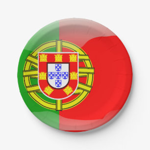 Portugal glossy flag paper plates