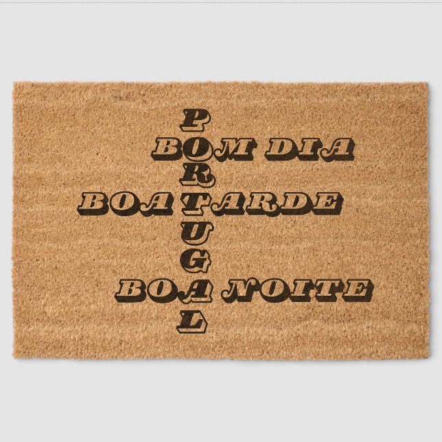 Portugal Good morning afternoon night Coir Mat (Front)