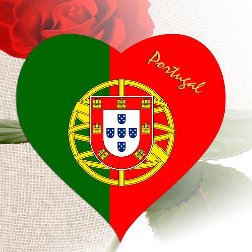 Portugal Heart Sticker Patriotic Portuguese Flag Heart Sticker