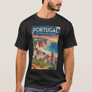 Portugal Iberia Skyline Illustration Travel Art T-Shirt